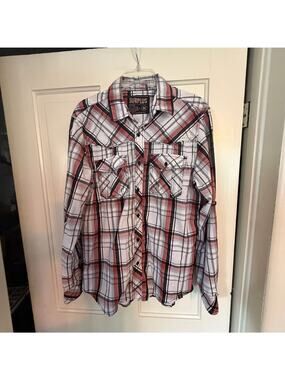 Surplus Plaid Western Shirt Size M